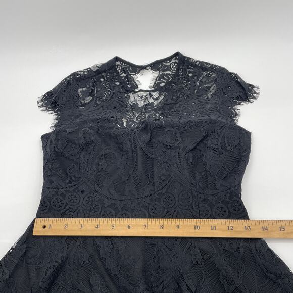 New BB DAKOTA Womens Black Dress Size 4  Open Back Lace Whimsy Goth Party - Picture 7 of 10